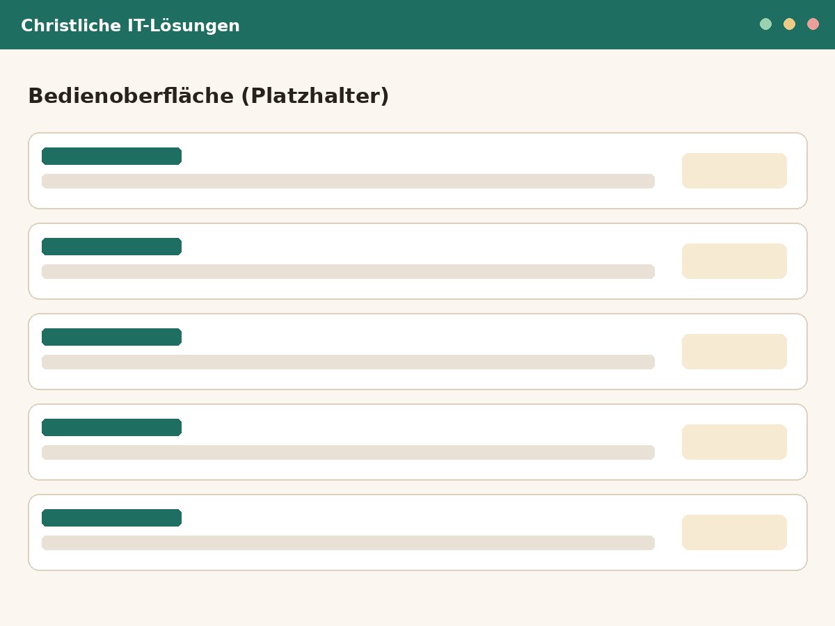 Bedienoberfläche der Präsentations-Software für Gemeinden
